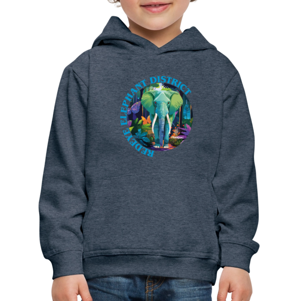 MNJS KIDS Premium Hoodie mit REDEYE ELEPHANT DISTRICT PRINT - Jeansblau
