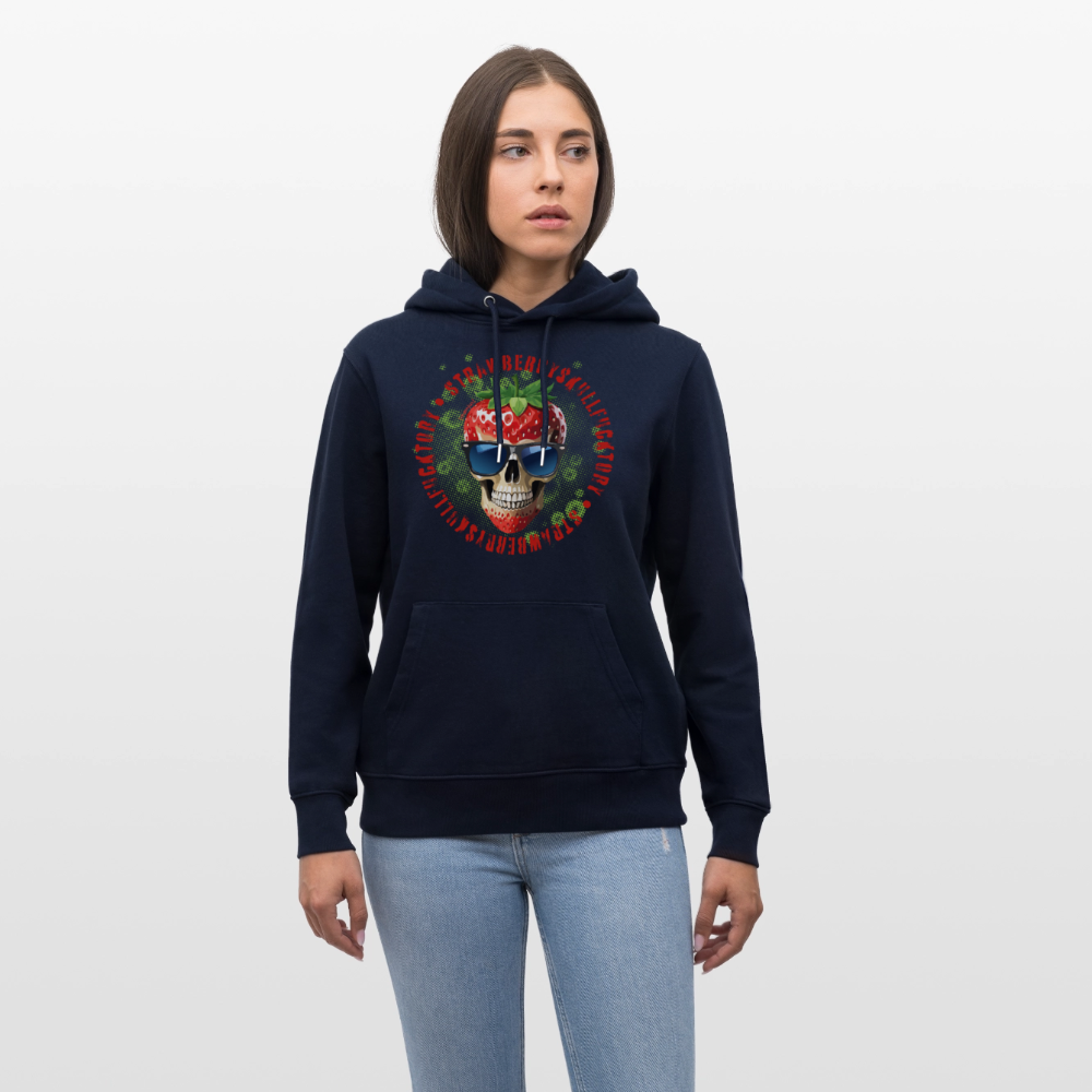 Unisex Hoodie mit STRAWBERRY SKULL PRINT - Navy