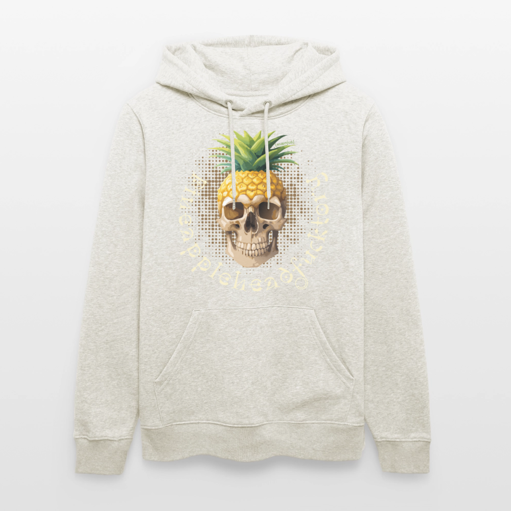 Unisex Hoodie mit PINEAPPLE SKULL PRINT - Beige meliert
