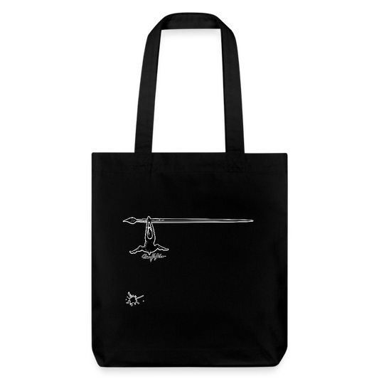 Recycelter Heavyweight Stoffbeutel mit TUSCHEMÄNNCHEN PRINT - Schwarz