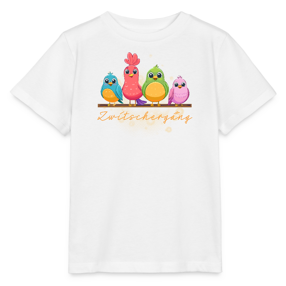 Kinder T-Shirt MINI mit Zwitschergäng Print - Weiß