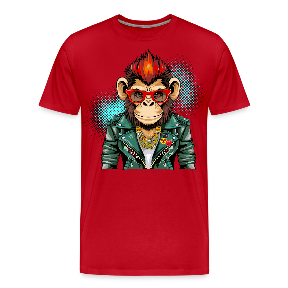 Männer Premium T-Shirt mit MONKEY PRINT - Rot