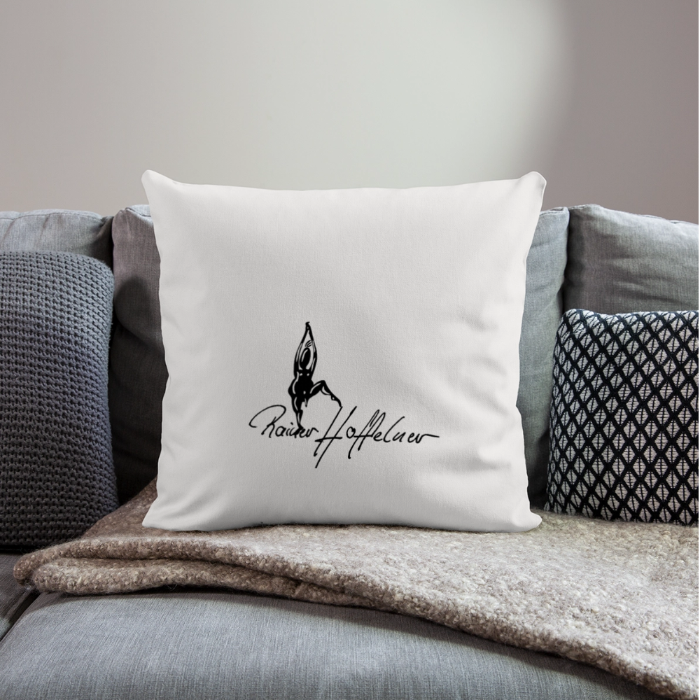 Sofakissenbezug 44 x 44 cm mit TUSCHEMÄNNCHN PRINT - Naturweiß