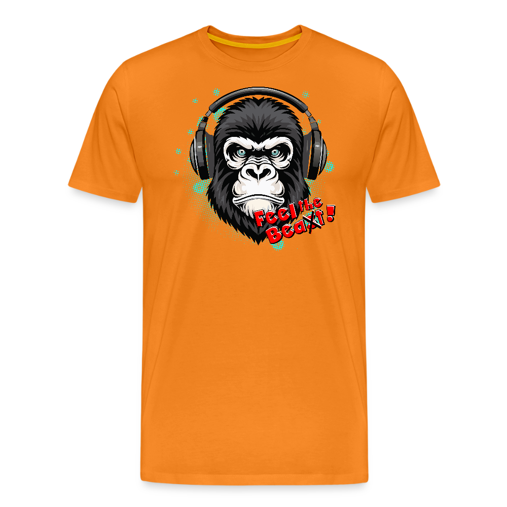 Männer Premium T-Shirt mit FEEL THE BEA(S)T PRINT - Orange