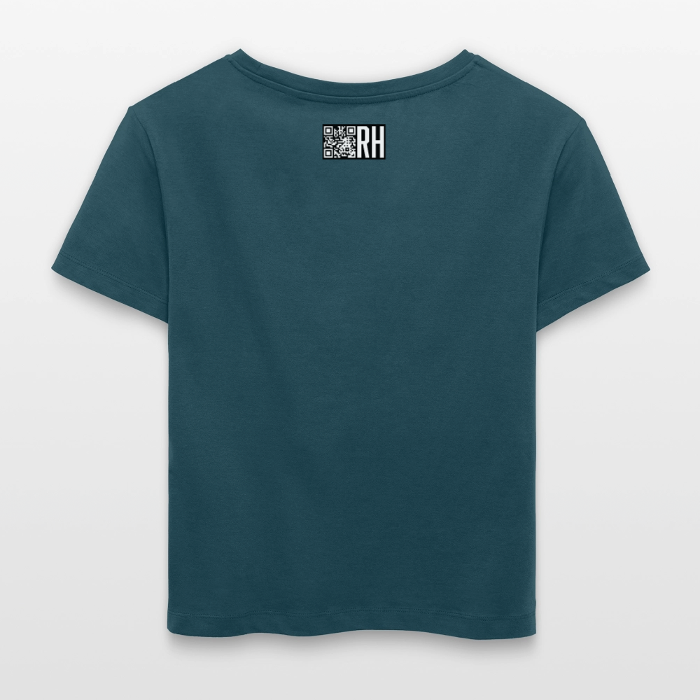 Relaxed Rundhals Frauen Bio-T-Shirt mit TUSCHEWEIBCHEN PRINT - Dunkles Petrol