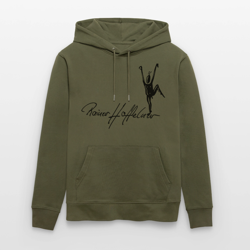 Unisex Bio-Hoodie mit TUSCHEMÄNNCHEN PRINT - Khaki Grün