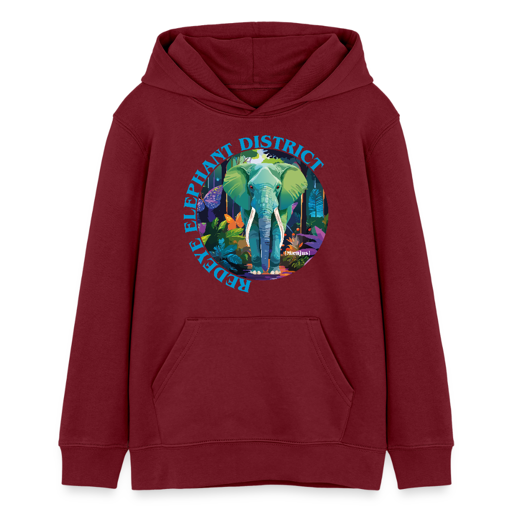 MNJS TEENS Bio-Hoodie mit REDEYE ELEPHANT DISTRICT PRINT - Burgunderrot