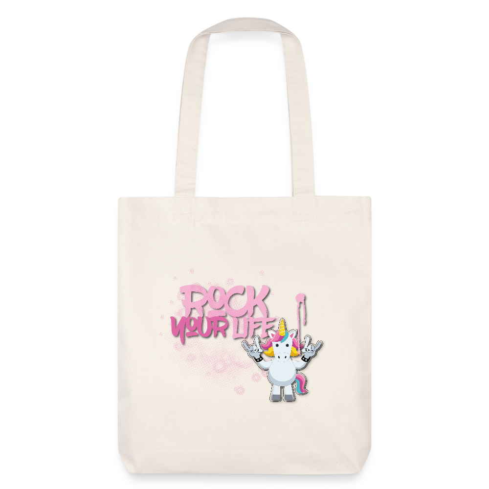 Heavyweight Stoffbeutel mit ROCK YOUR LIFE PRINT - Naturweiß