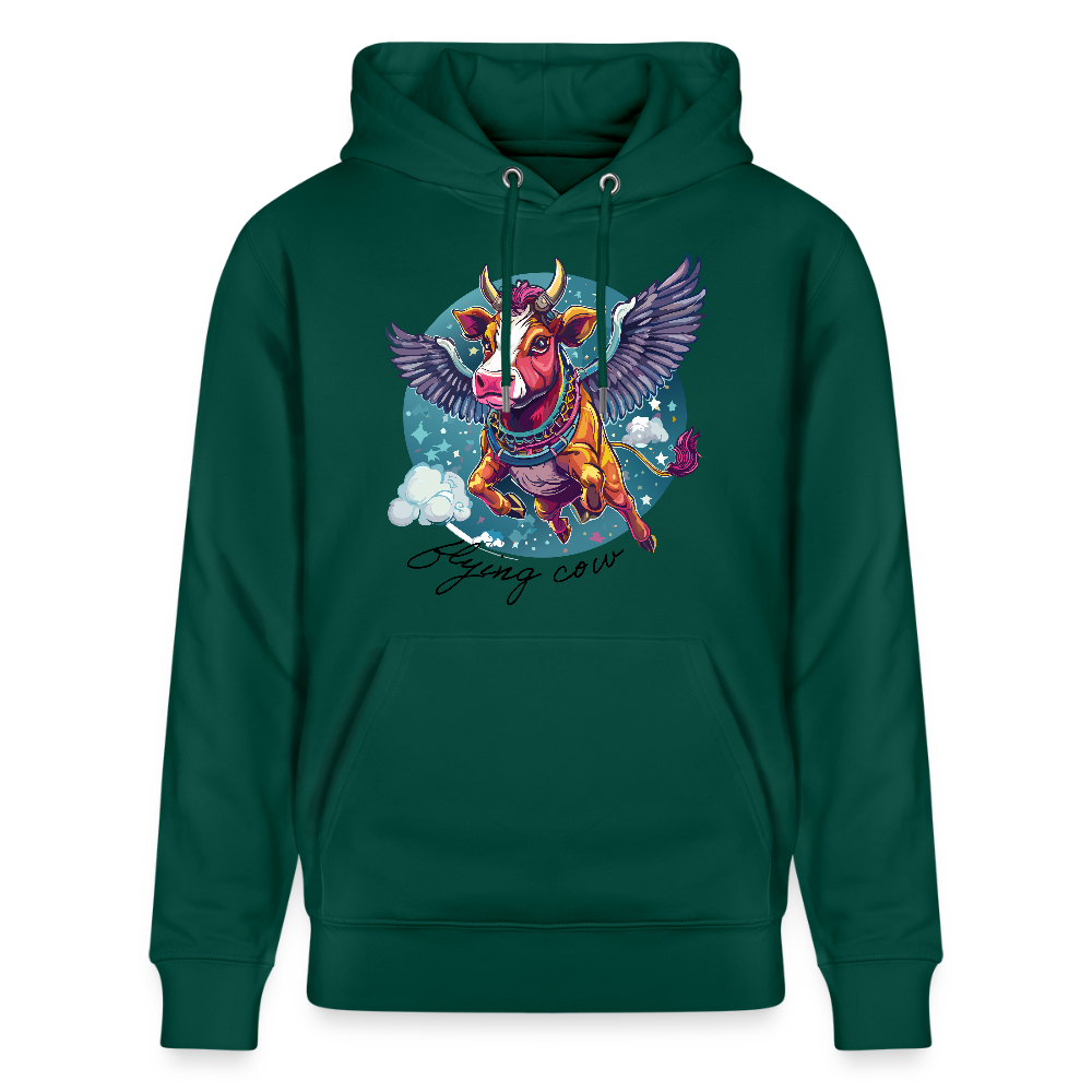Unisex Hoodie mit FLYING COW PRINT - Forest
