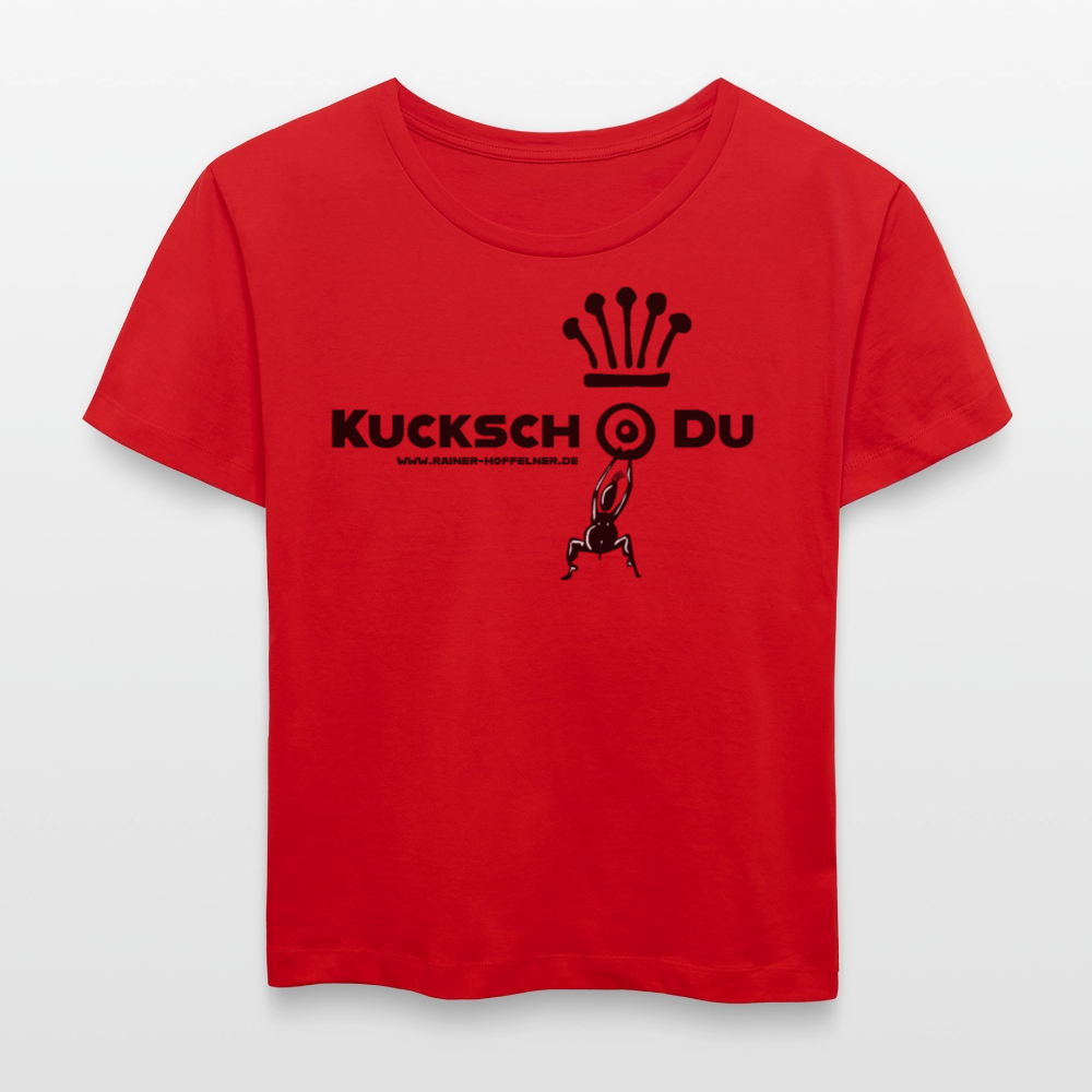 Frauen T-Shirt mit KUCKSCH DU PRINT - Rot