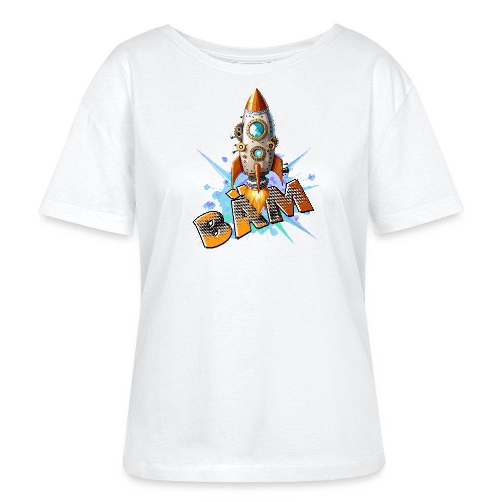 Frauen T-Shirt mit RAKETE PRINT - Weiß