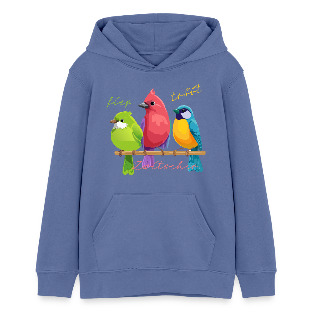 MNJS TEENS Bio-Hoodie mit ZWITSCHERGÄNG PRINT - Blau