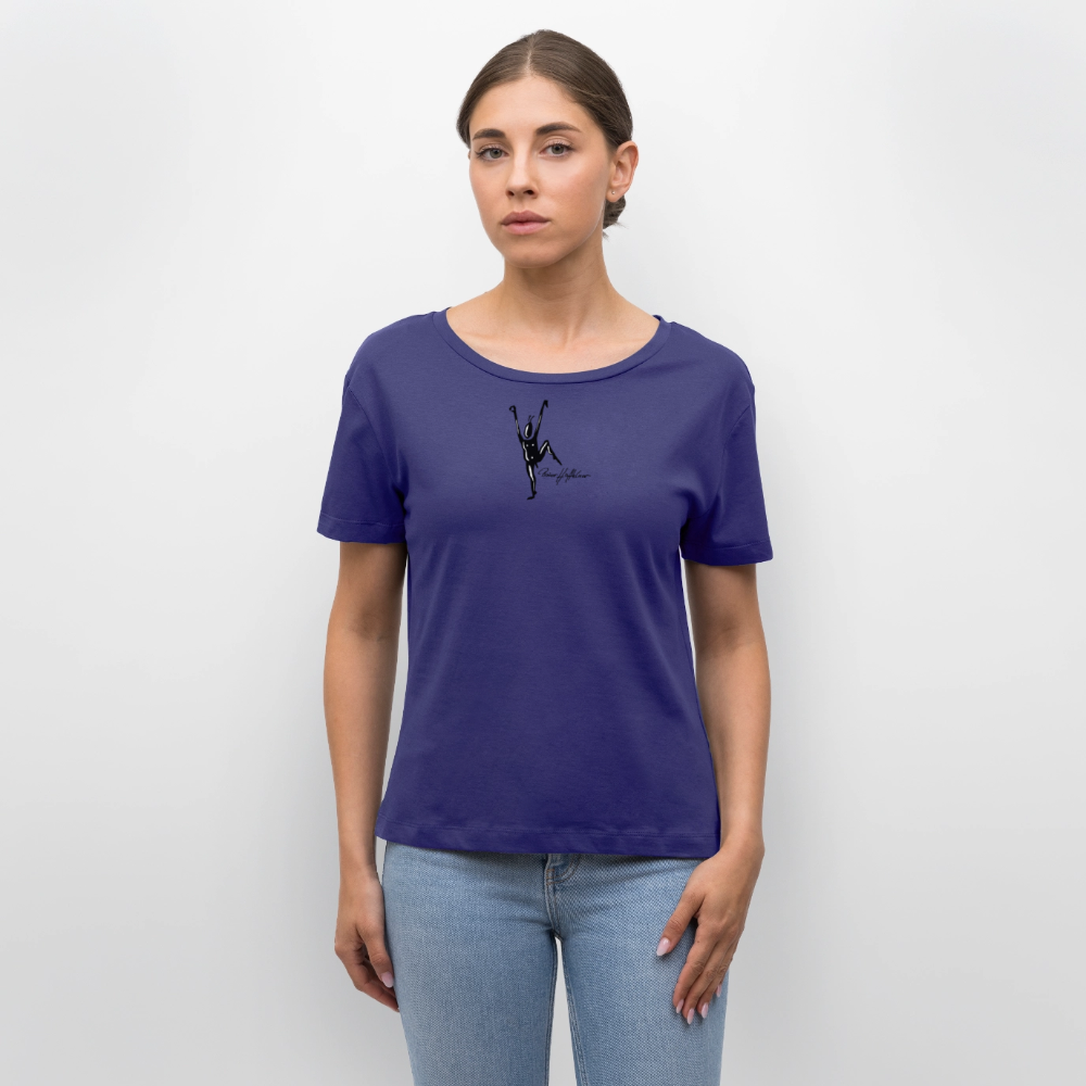 Relaxed Rundhals Frauen Bio-T-Shirt mit TUSCHEMÄNNCHEN PRINT - Dämmerung
