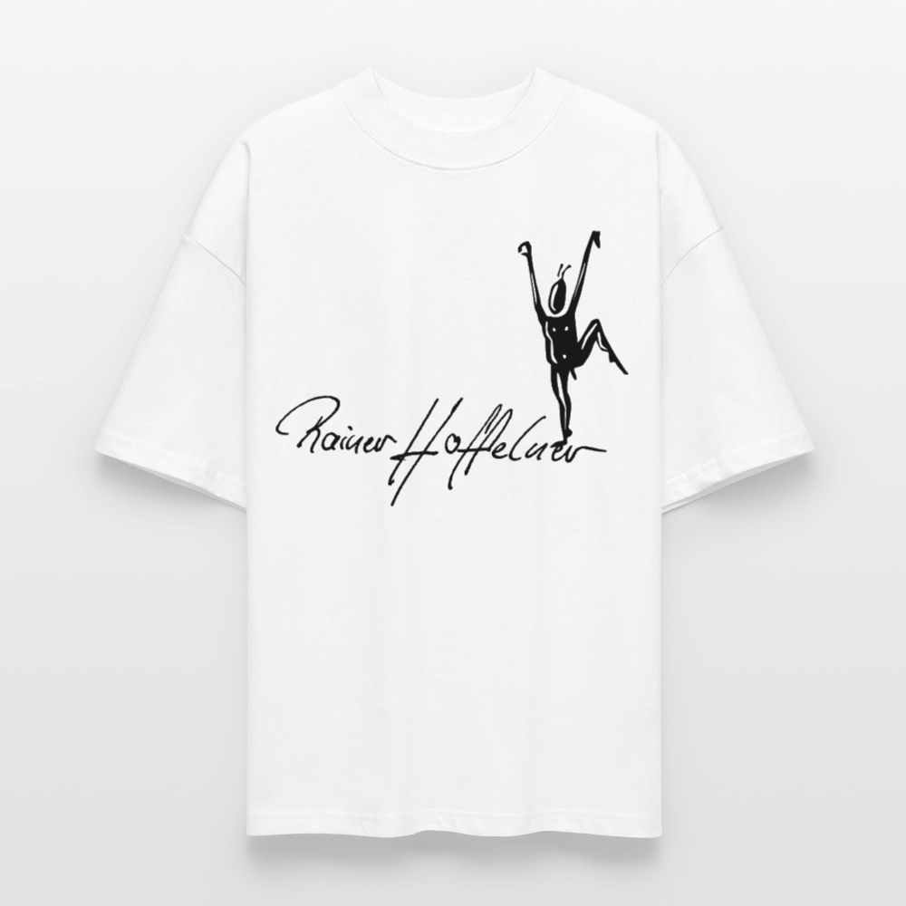 Oversized Unisex T-Shirt mit TUSCHEMÄNNCHEN PRINT - Weiß