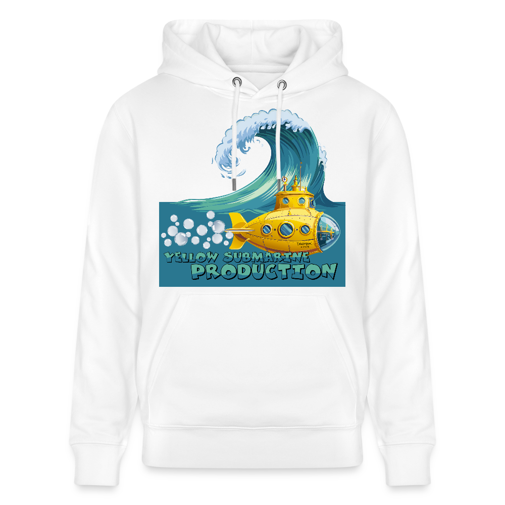 Unisex Bio-Hoodie mit YELLOW SUBMARINE PRODUCTION PRINT - Weiß