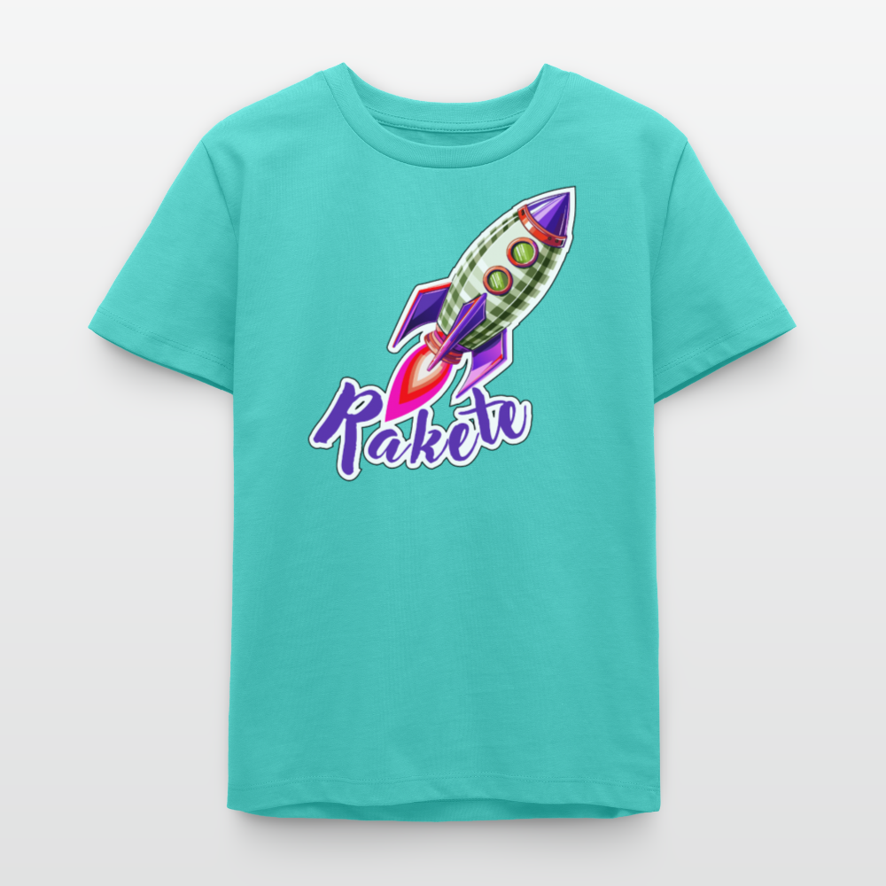 MNJS TEENS Bio T-Shirt mit RAKETE PRINT - Poolblau
