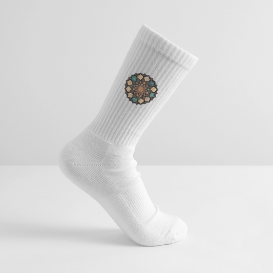 Tennissocken mit MANDALA Print - Weiß
