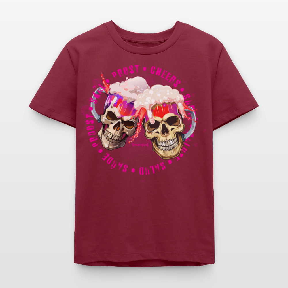 MNJS TEENS Bio T-Shirt mit OKTOBERFEST EDITION GIRLS PRINT - Burgunderrot