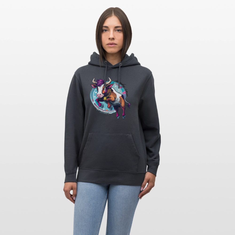 Unisex Hoodie mit FUNKY COW PRINT - Indigoblau