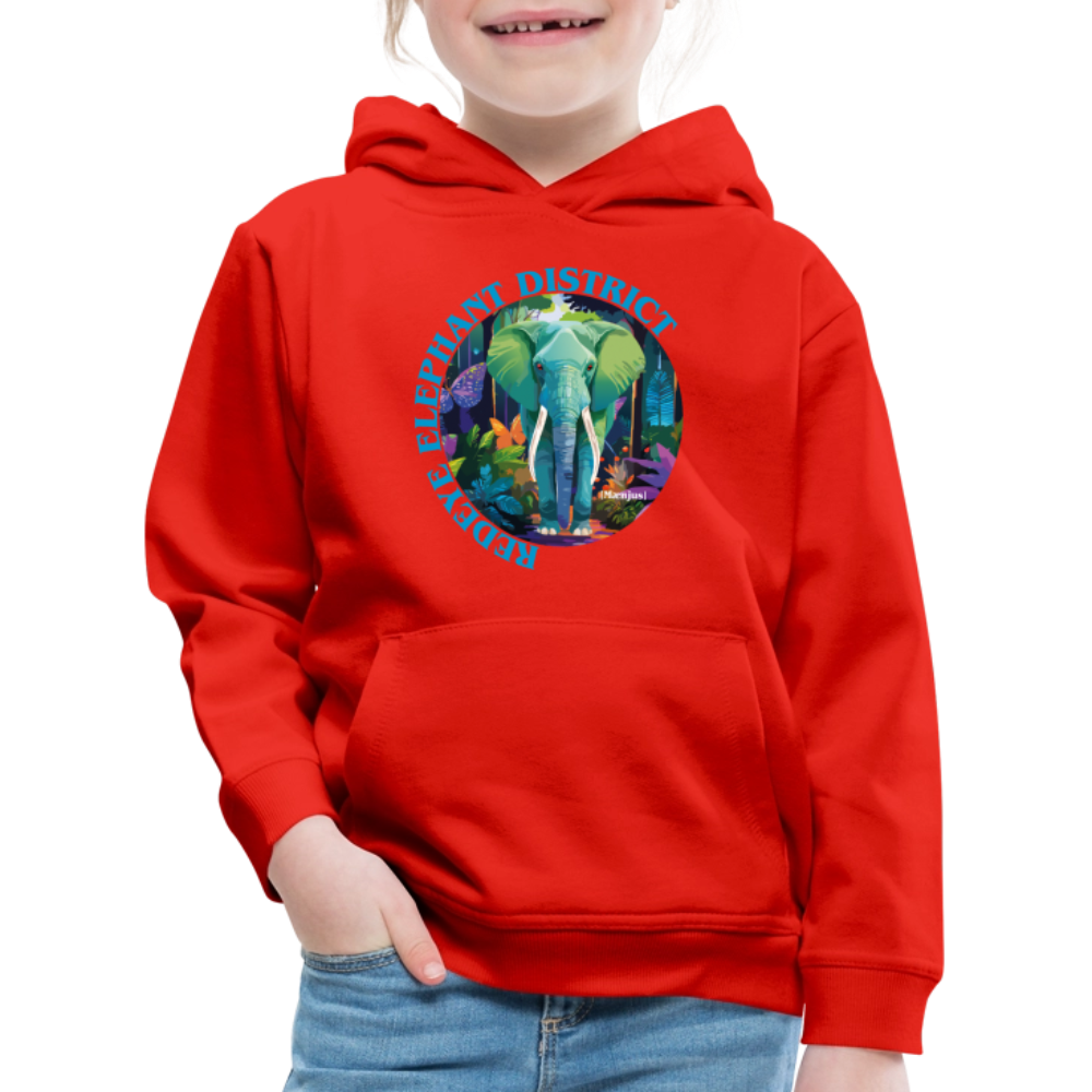 MNJS KIDS Premium Hoodie mit REDEYE ELEPHANT DISTRICT PRINT - Rot