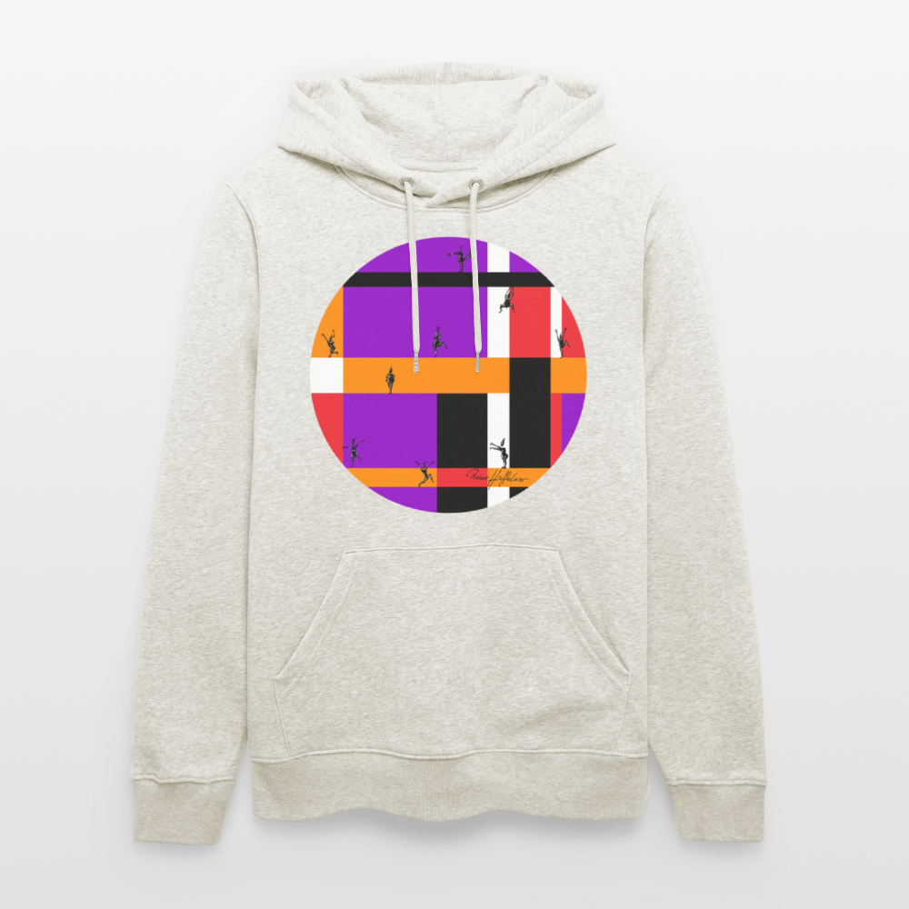 Unisex Bio-Hoodie mit TUSCHEMÄNNCHEN PRINT - Beige meliert