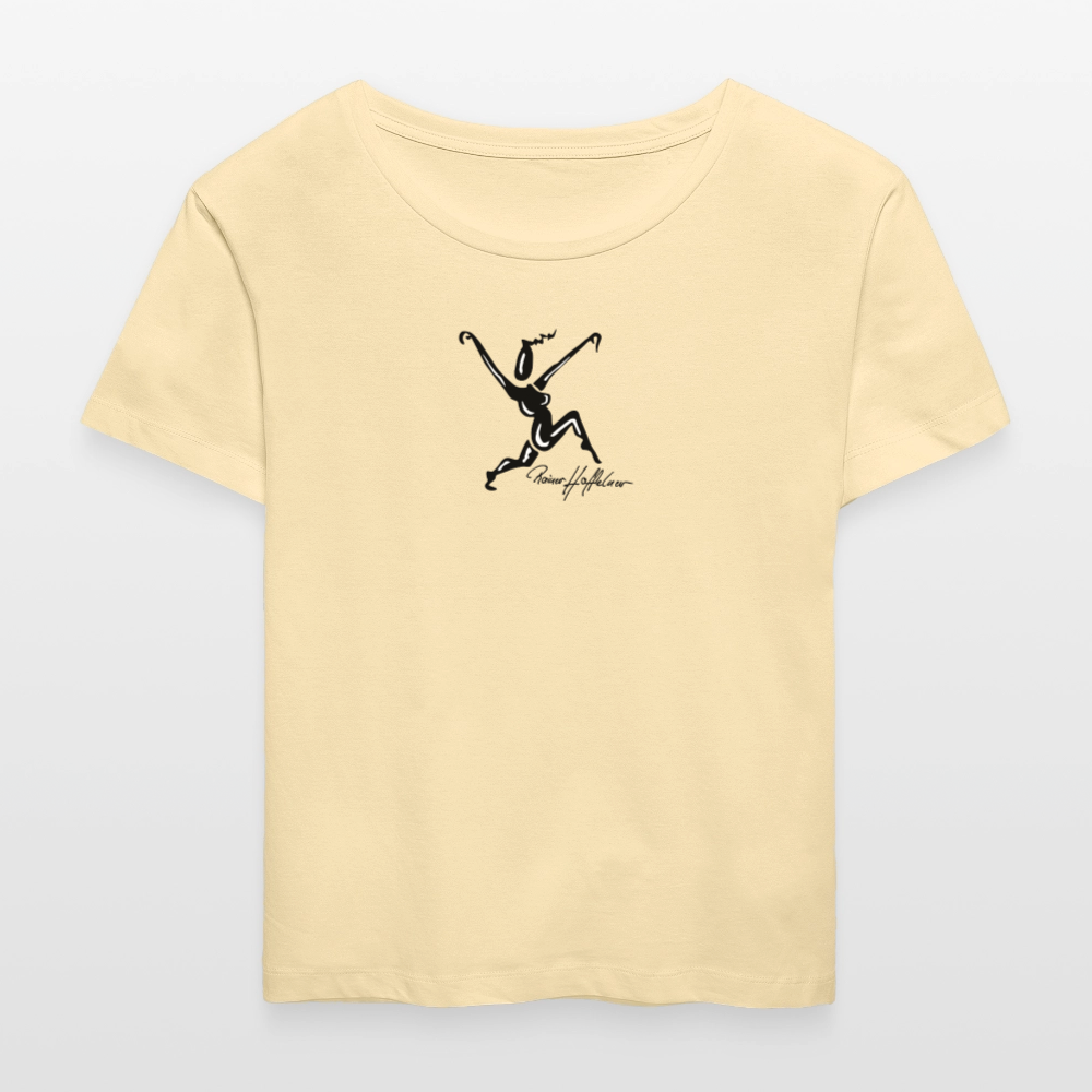 Relaxed Rundhals Frauen Bio-T-Shirt mit TUSCHEWEIBCHEN PRINT - Creme