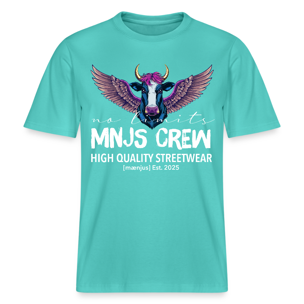 Unisex Bio-T-Shirt mit MNJS CREW no limits PRINT - Poolblau