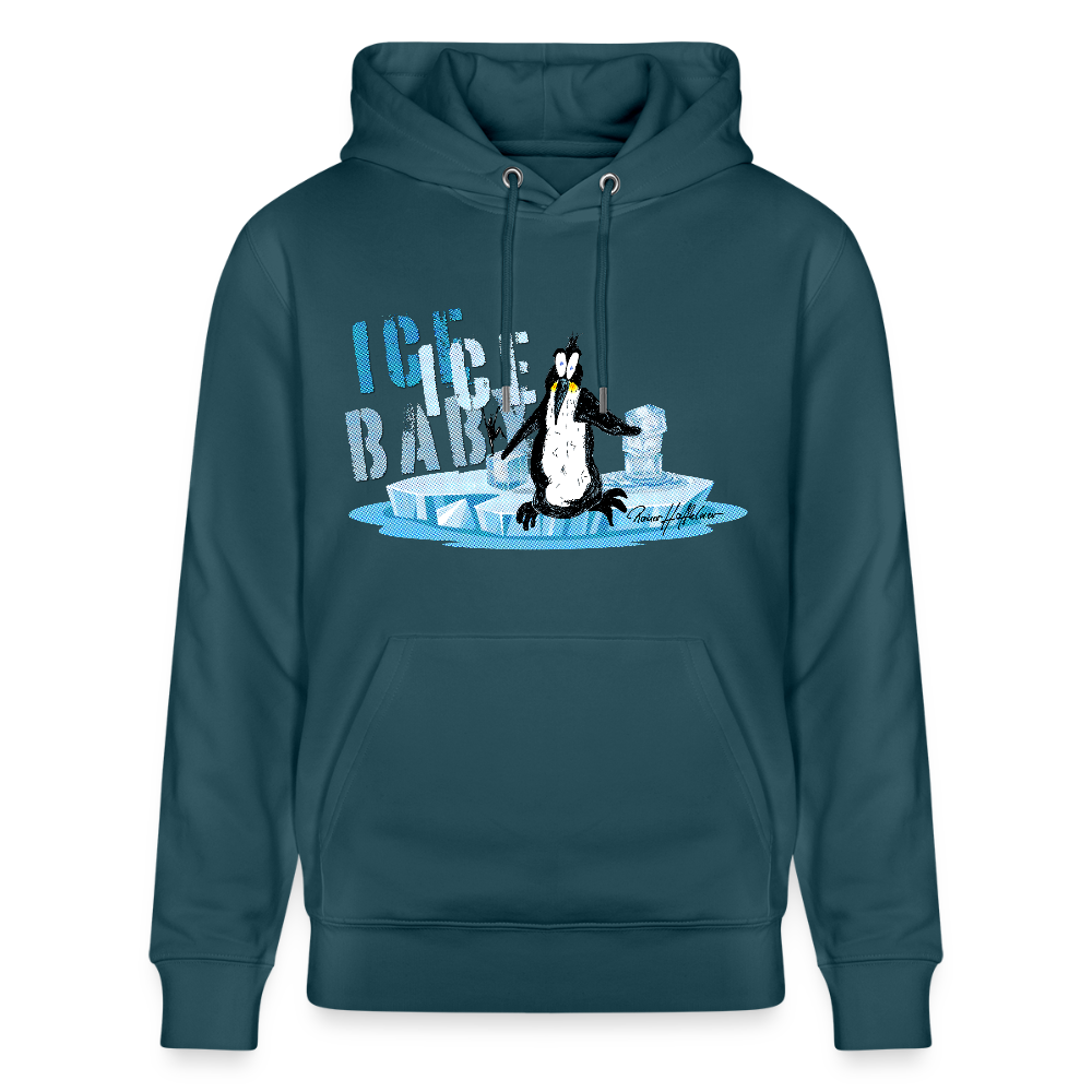 Unisex Bio-Hoodie mit ICE ICE BABY PINGUIN PRINT - Dunkles Petrol