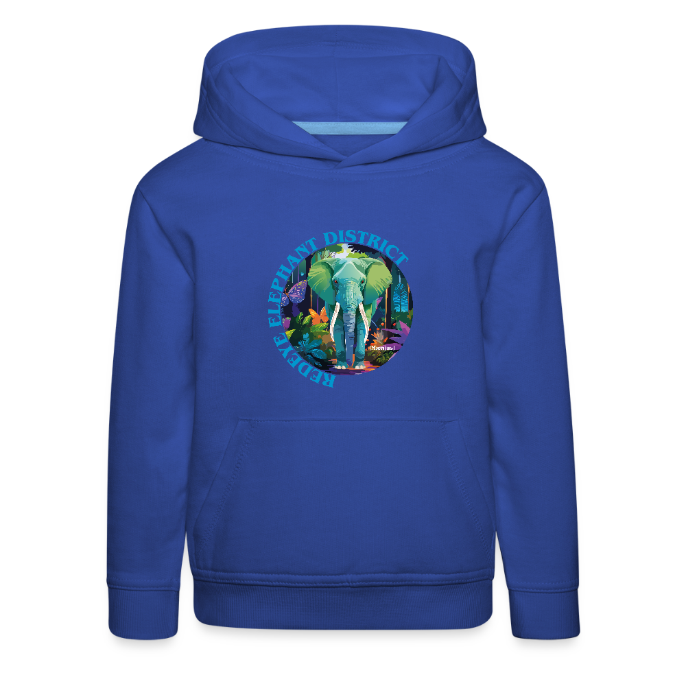 MNJS KIDS Premium Hoodie mit REDEYE ELEPHANT DISTRICT PRINT - Royalblau