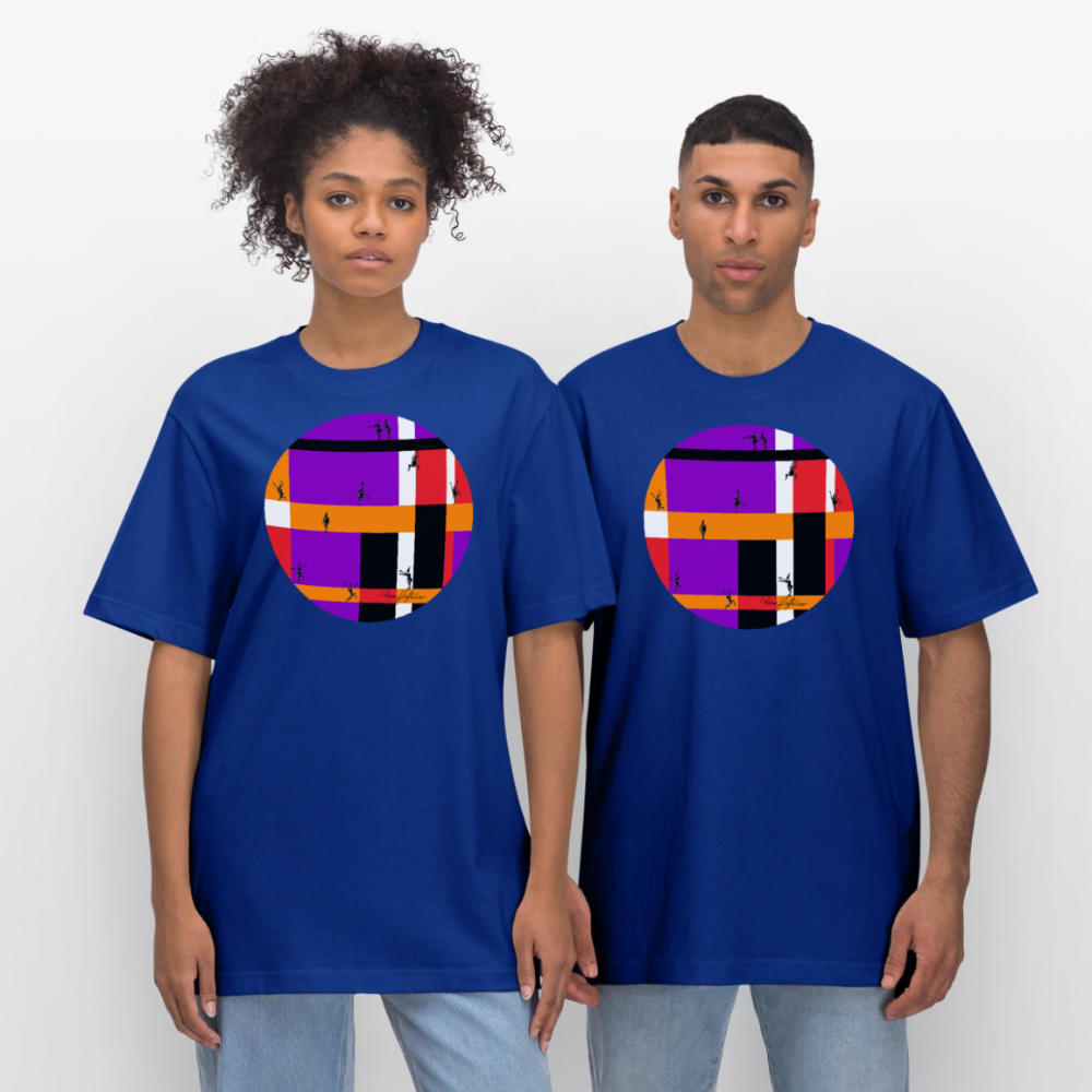 Relaxed Fit Unisex Bio-T-Shirt mit DYNAMIC FIELDS PRINT - Dunkelblau