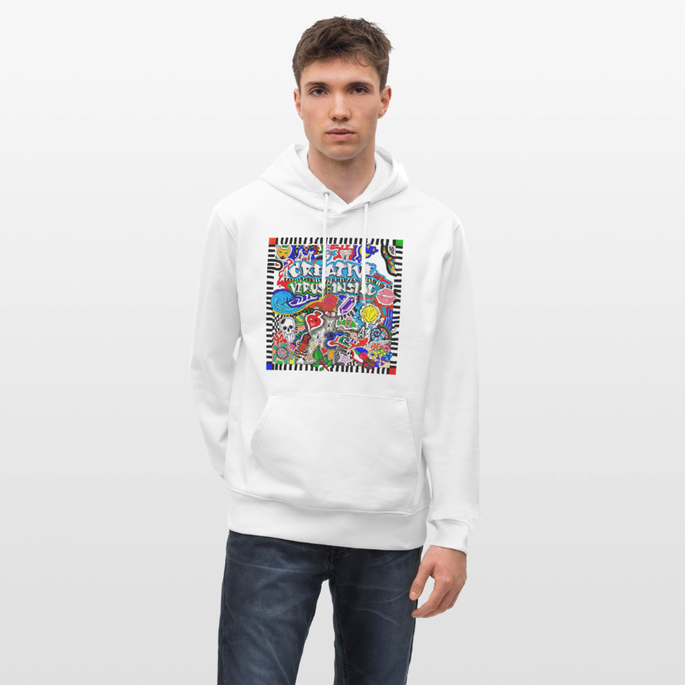 Unisex Bio-Hoodie mit CREATIVE VIRUS INSIDE PRINT - Weiß