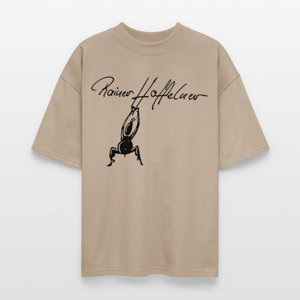 Oversized Unisex T-Shirt mit TUSCHEMÄNNCHEN PRINT - Steingrau