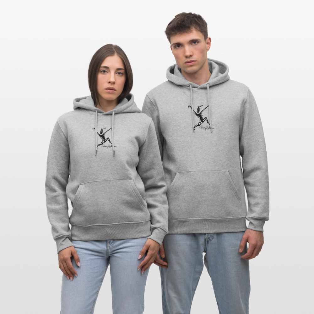 Unisex Bio-Hoodie mit TUSCHEWEIBCHEN PRINT - Grau meliert