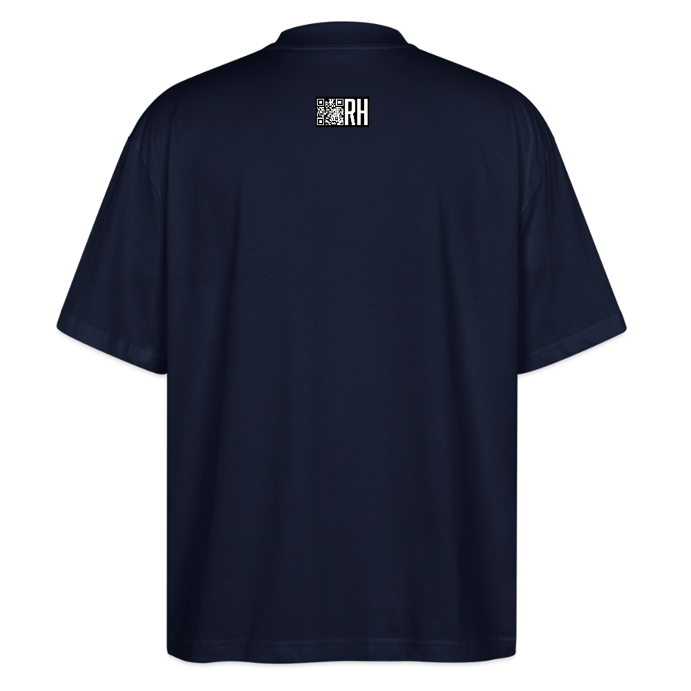 Oversized Unisex Bio T-Shirt mit ICE ICE BABY PINGUIN PRINT - Navy