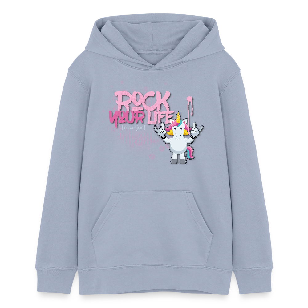 Teens Bio-Hoodie mit ROCK YOUR LIFE PRINT - Lavendel-Violett