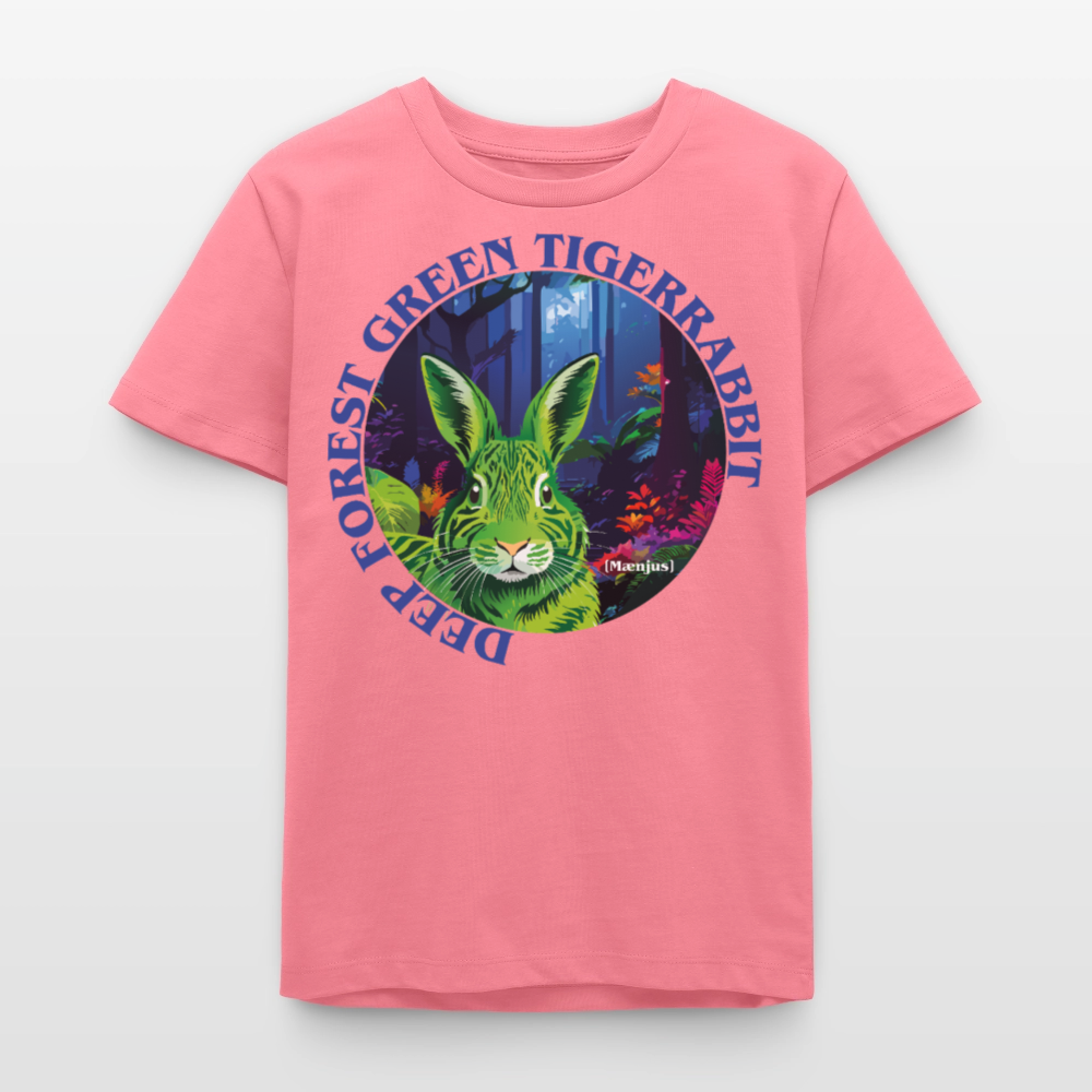 MNJS TEENS Bio T-Shirt mit DEEP FOREST GREEN TIGERRABBIT PRINT - Pink