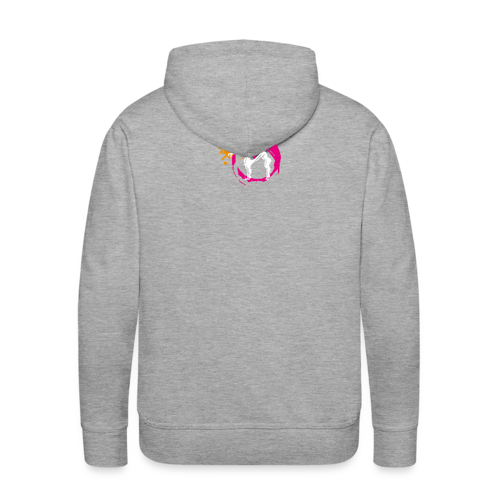 Männer Premium Hoodie mit ES ESKALIERT EH PRINT - Grau meliert
