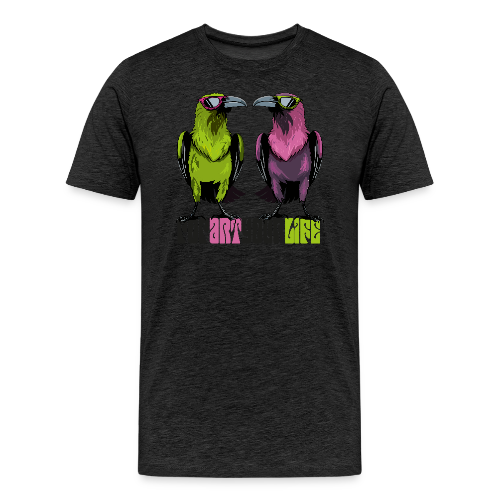 Männer Premium T-Shirt mit POPART YOUR LIFE PRINT - Anthrazit