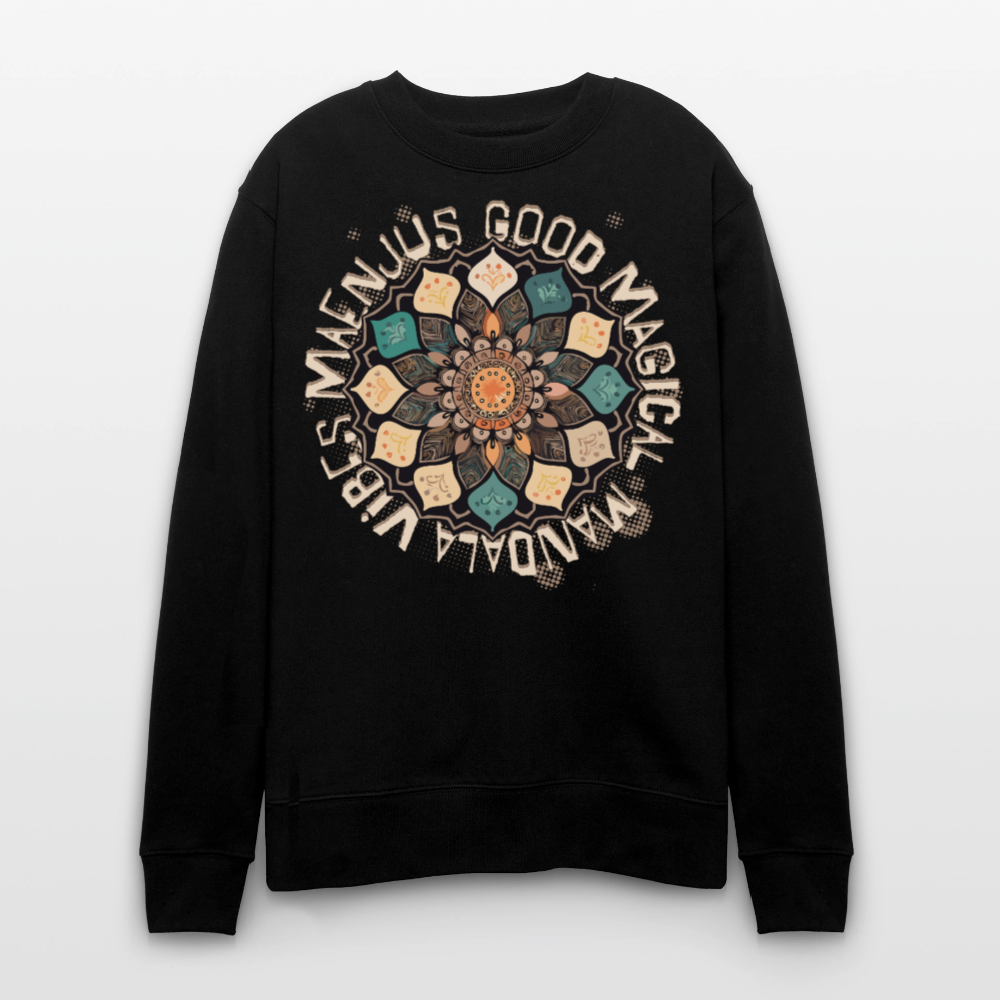 Unisex Bio-Sweatshirt mit MANDALA VIBES PRINT - Schwarz