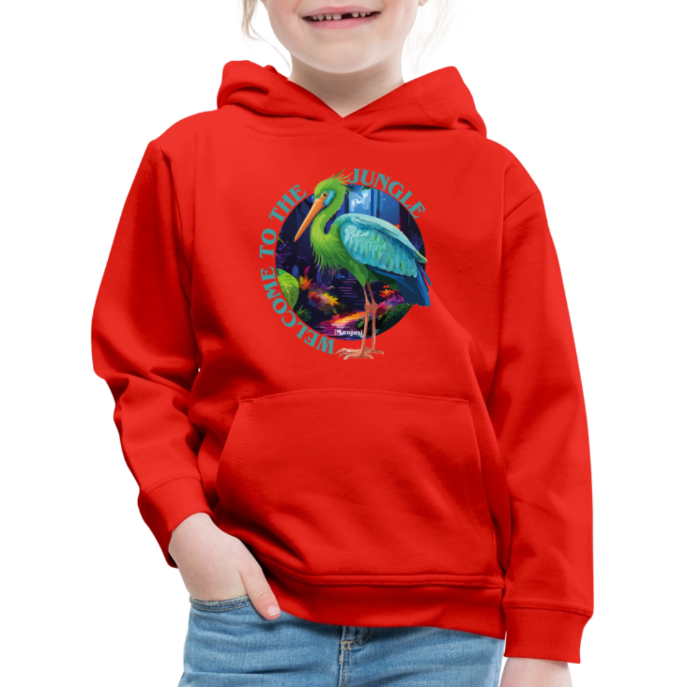MNJS KIDS Premium Hoodie mit WELCOME TO THE JUNGLE PRINT - Rot