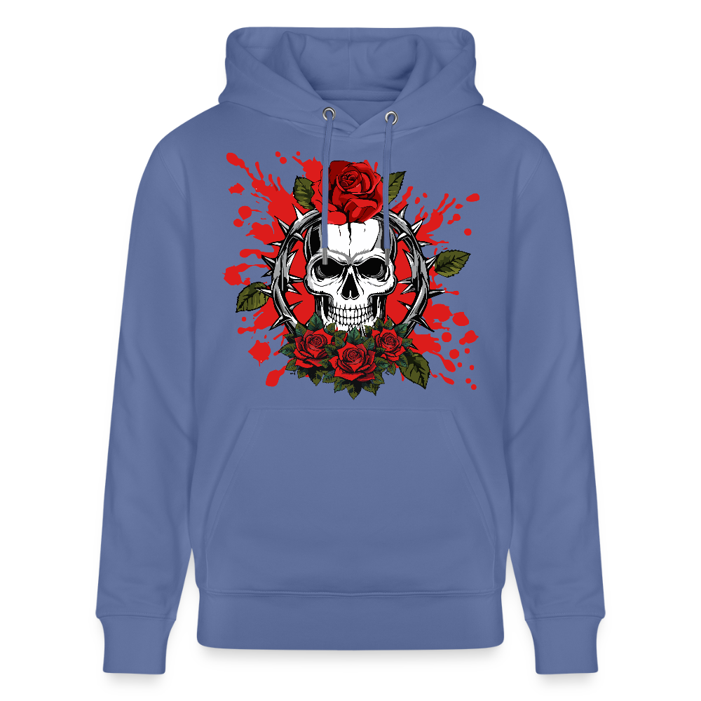 Unisex Hoodie mit ROSENSKULL PRINT - Blau