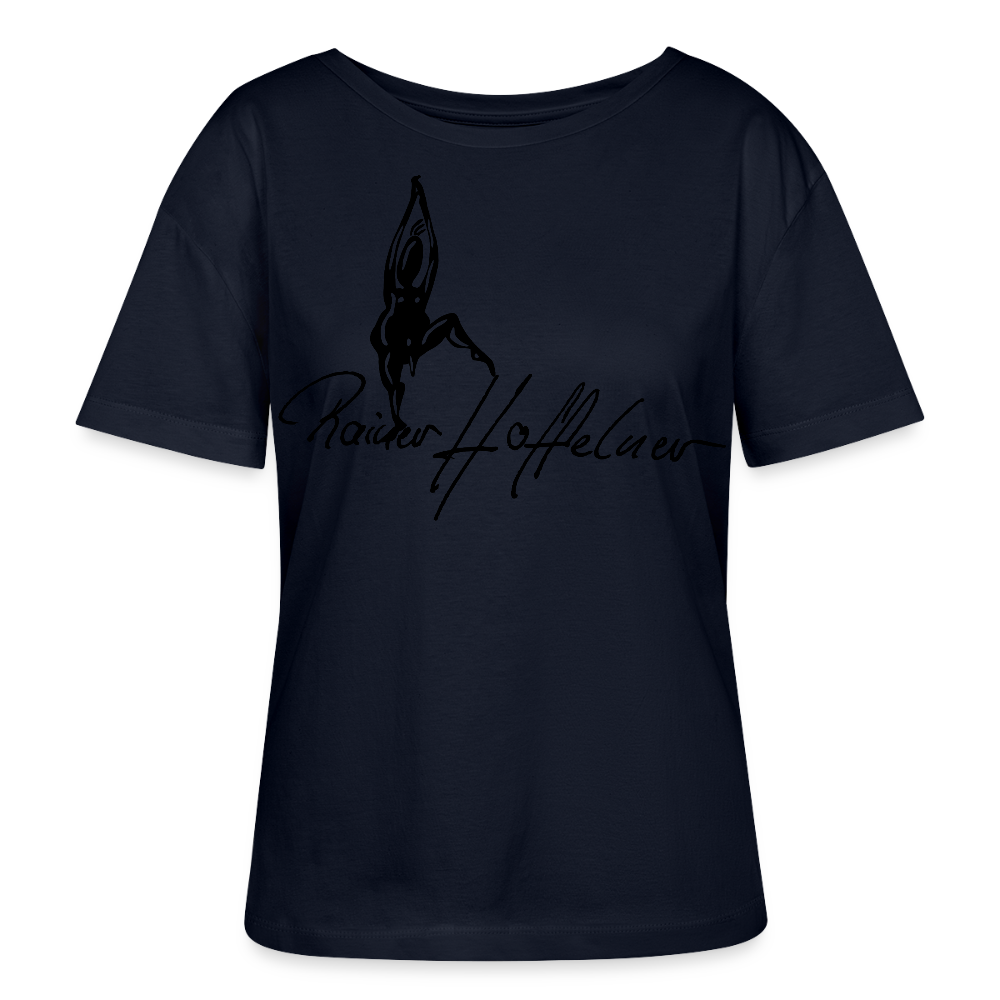 Frauen T-Shirt mit TUSCHEMÄNNCHEN PRINT - Navy