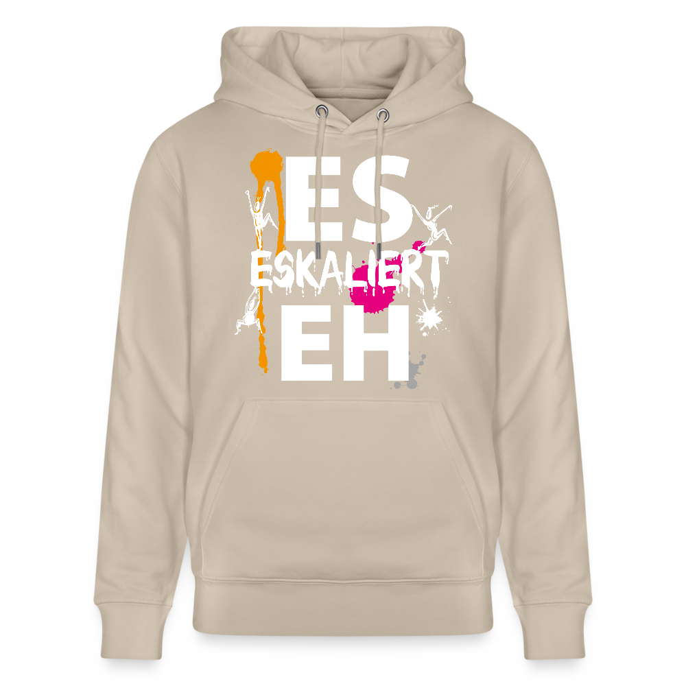 Unisex Hoodie mit ES ESKALIERT EH PRINT - Beige