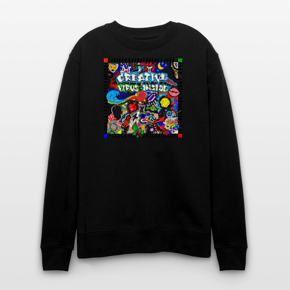 Unisex Bio-Sweatshirt mit CREATIVE VIRUS INSIDE PRINT - Schwarz