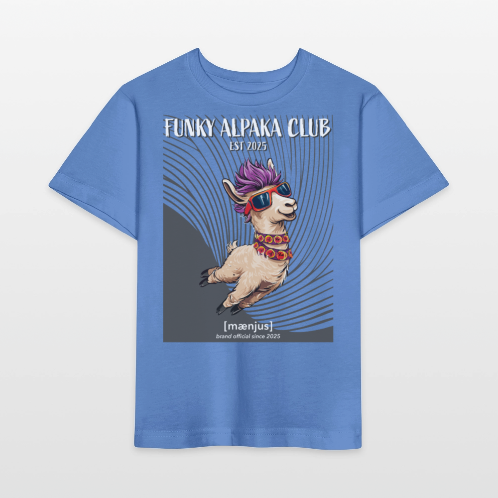 MNJS KIDS Bio T-Shirt mit FUNKY ALPAKA CLUB PRINT - Blau