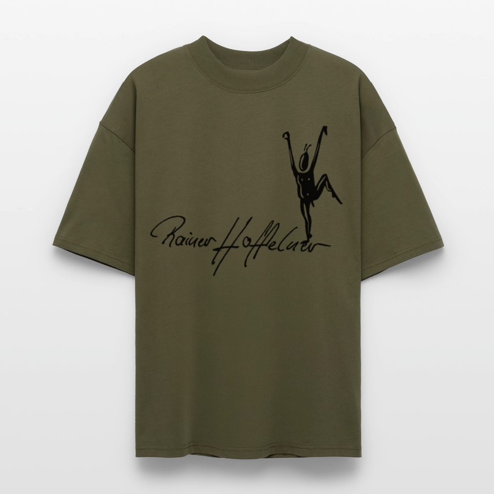 Oversized Unisex T-Shirt mit TUSCHEMÄNNCHEN PRINT - Khaki