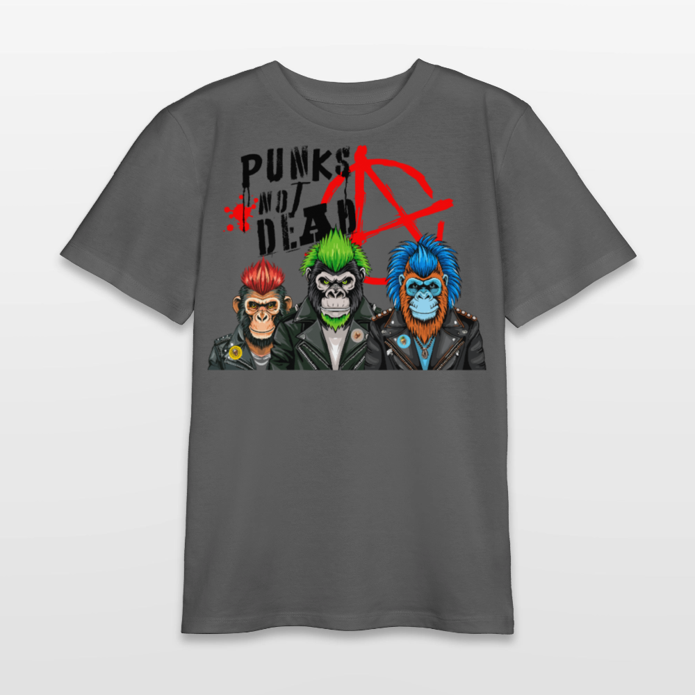 MNJS TEENS Bio T-Shirt mit PUNKS NOT DEAD PRINT - Anthrazit