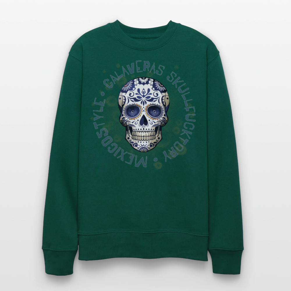 Unisex Bio-Sweatshirt mit CALAVERAS SKULL PRINT - Forest