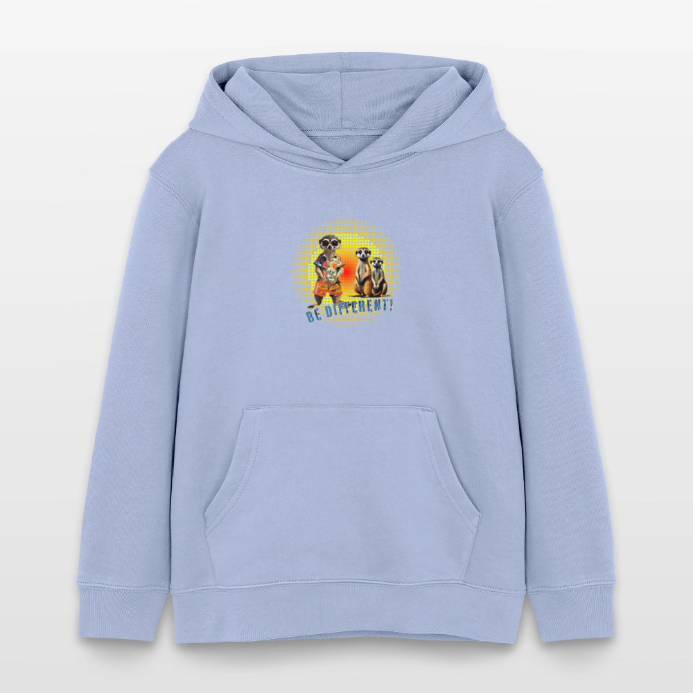 MNJS KIDS Bio-Hoodie mit BE DIFFERENT PRINT - Sky