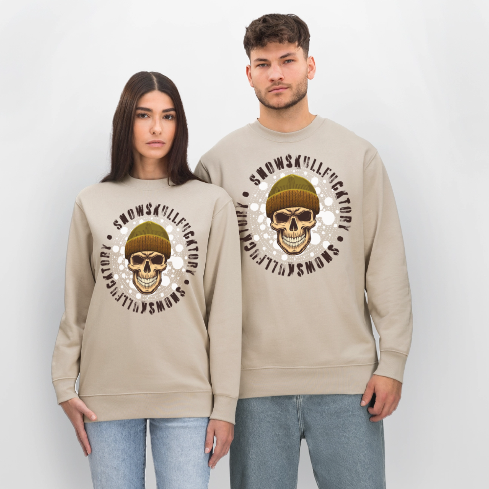 Unisex Bio-Sweatshirt mit SNOWSKULL PRINT - Beige